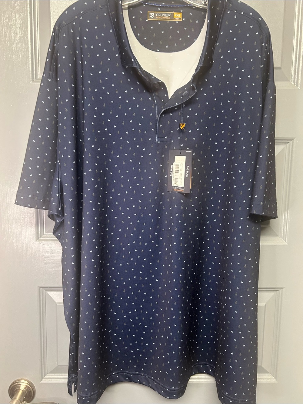 CREMIEUX PERFORMANCE Big Man polo. Size 4XB. New with tags! Navy print